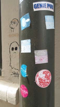 Stickers and grafitti near the Peranakan Museum